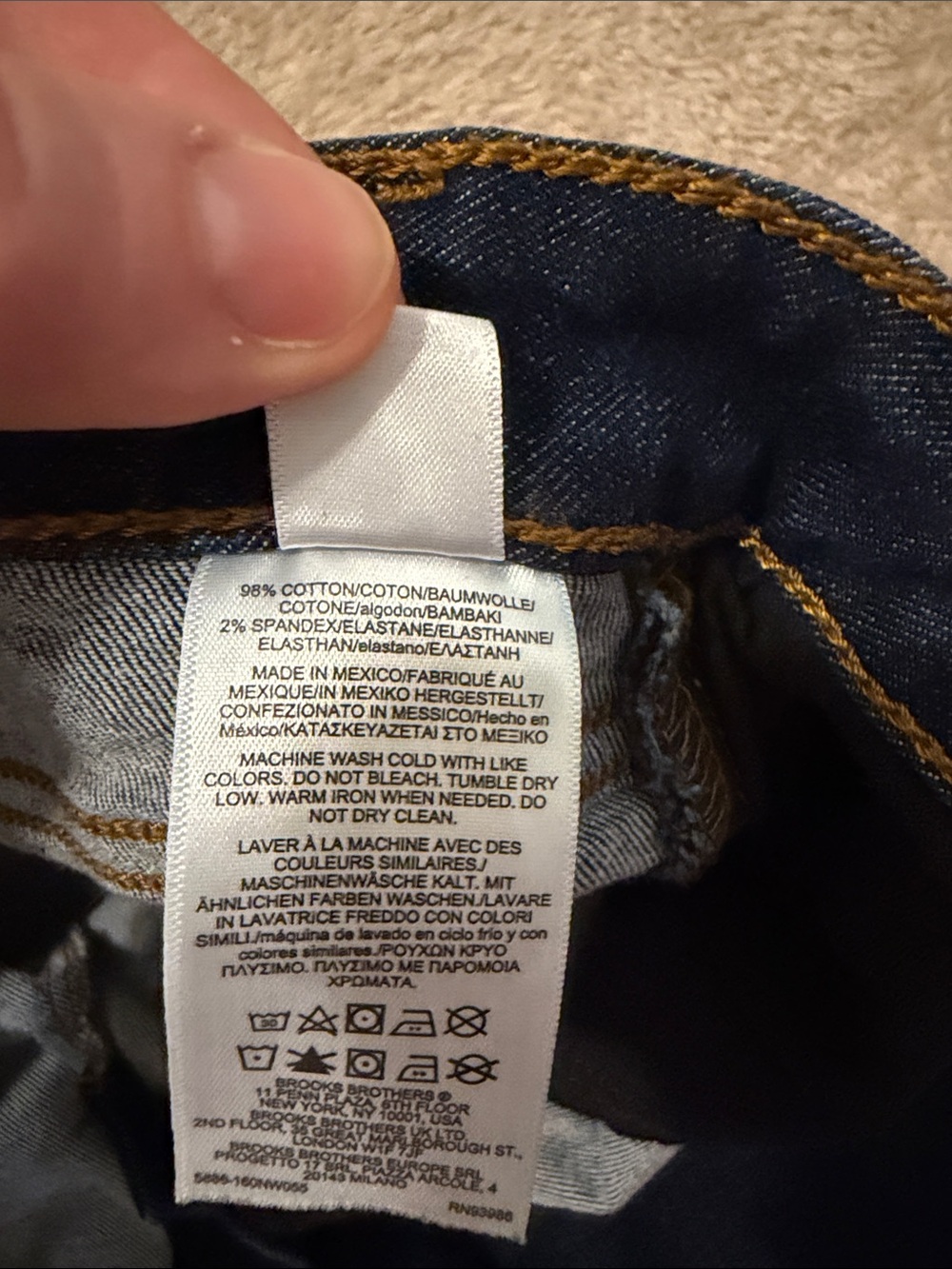 Brooks Brothers Women's Dark Blue Straight-Leg Jeans View 4